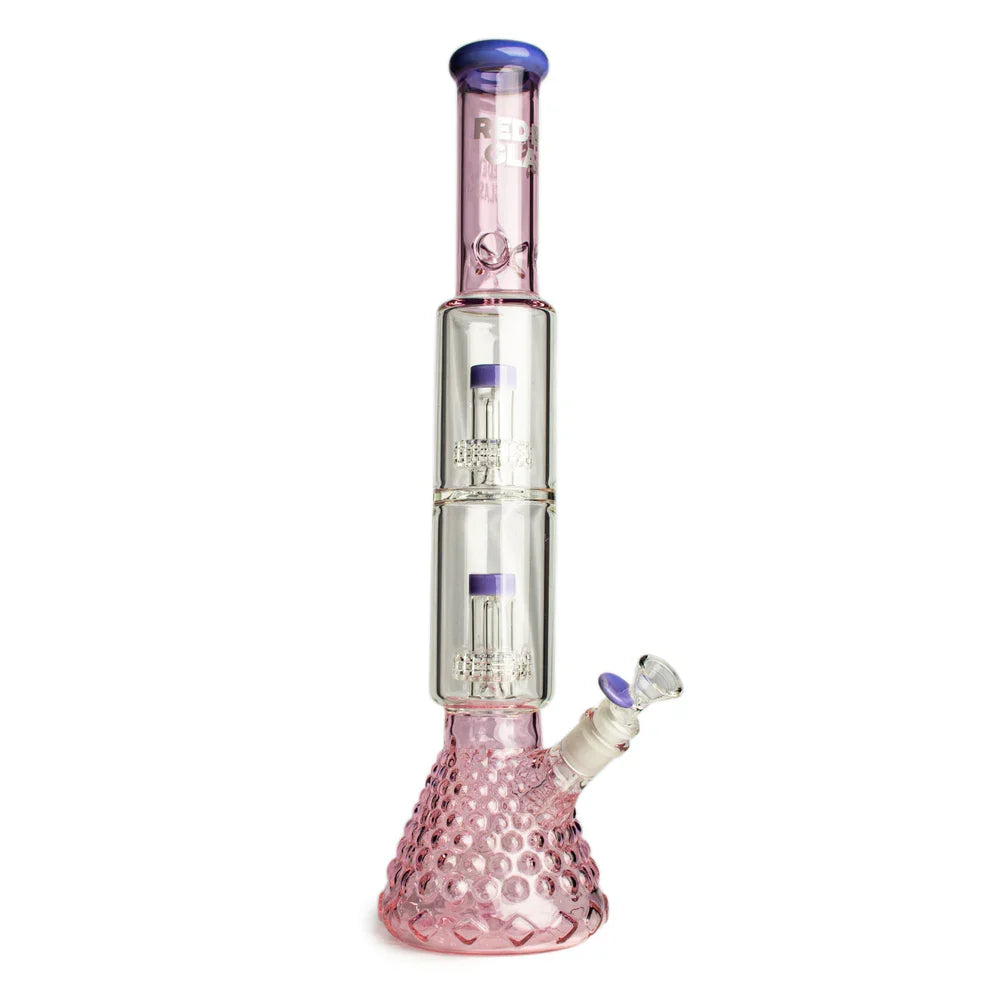 Red Eye Glass® | 18" Heracles Beaker Base Water Pipe – Dual Matrix Percs