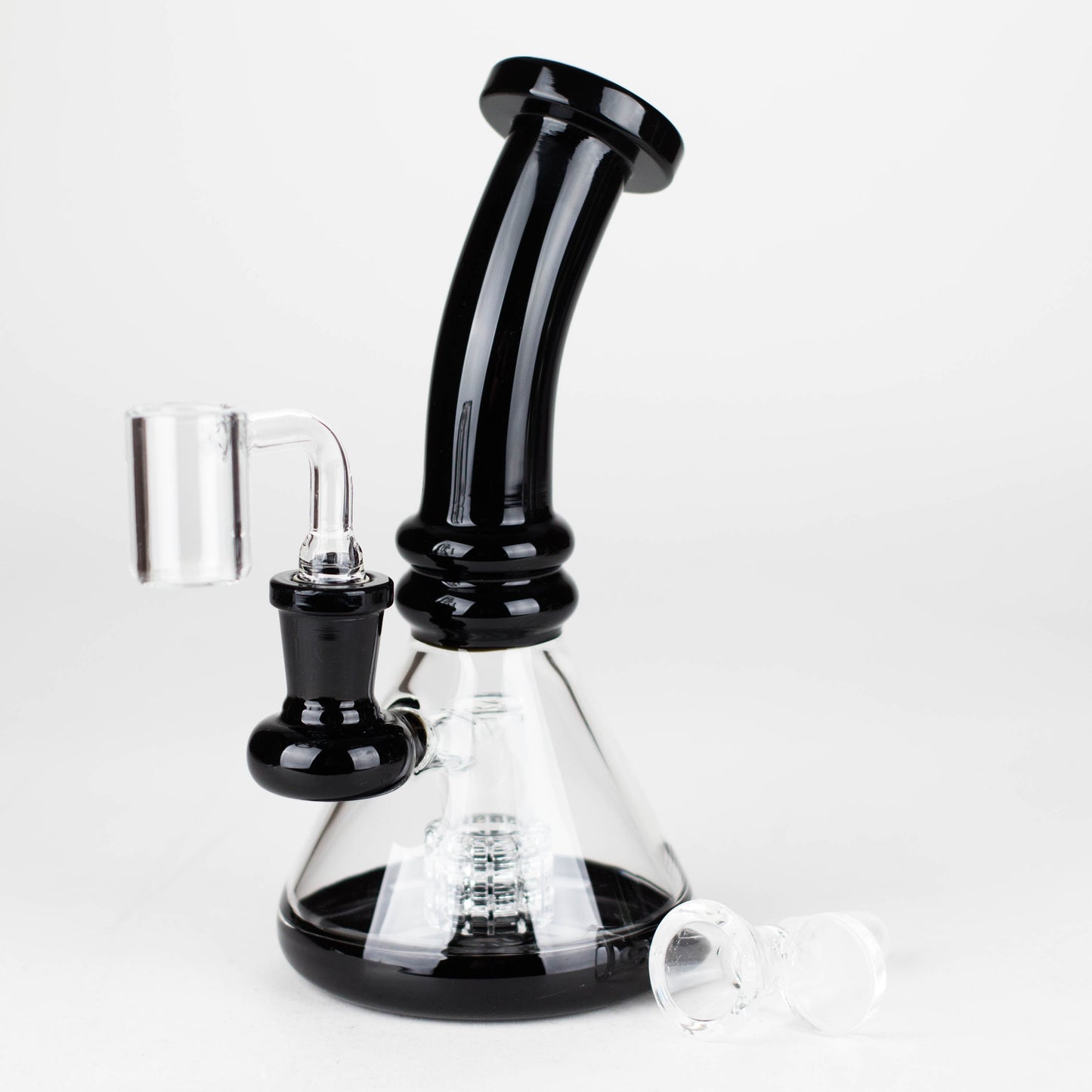 7" 2-in-1 Color accented Rig with perc (Banger and Bowl Included)_2