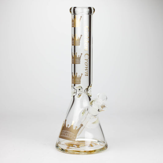 Golden Crown™ | 14 Inch 9mm glass bong with Signature and 24K Gold Emblem_0