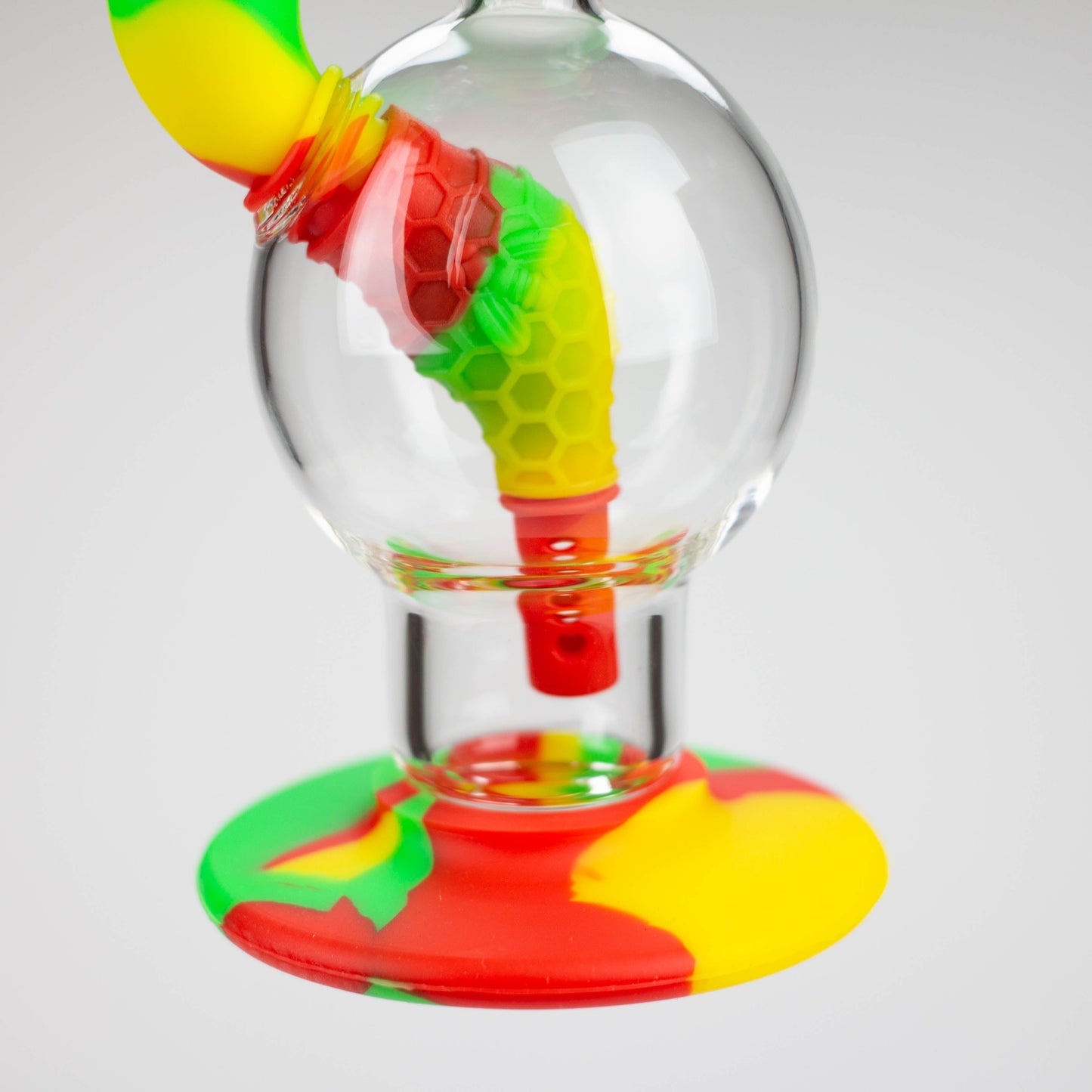 7.8" Silicone+Glass Round bong-Assorted