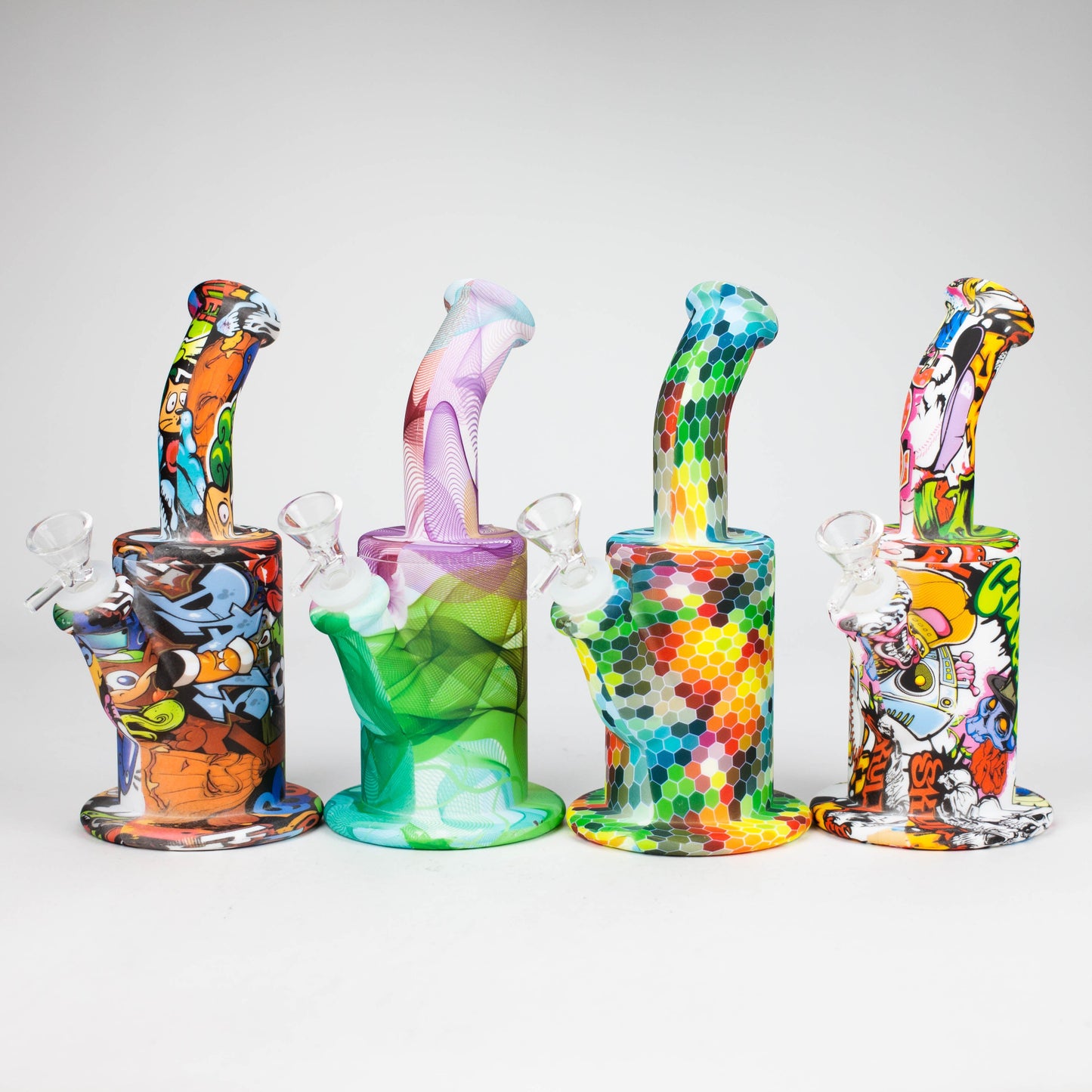 8" detachable silicone water bong-Assorted