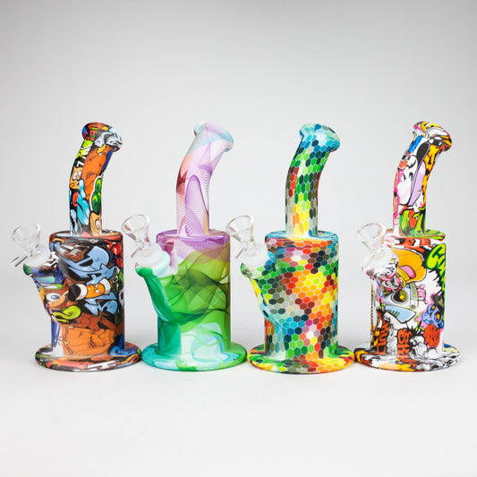 8" detachable silicone water bong-Assorted