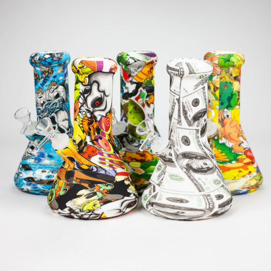 8" Big Beaker base Silicone Bong - Assorted