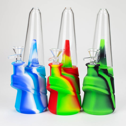 8.5" Silicone cone shape water bong-Assorted [H151]_0