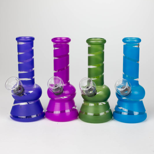 5" Color Stripe Diamond Base mini bong-Assorted