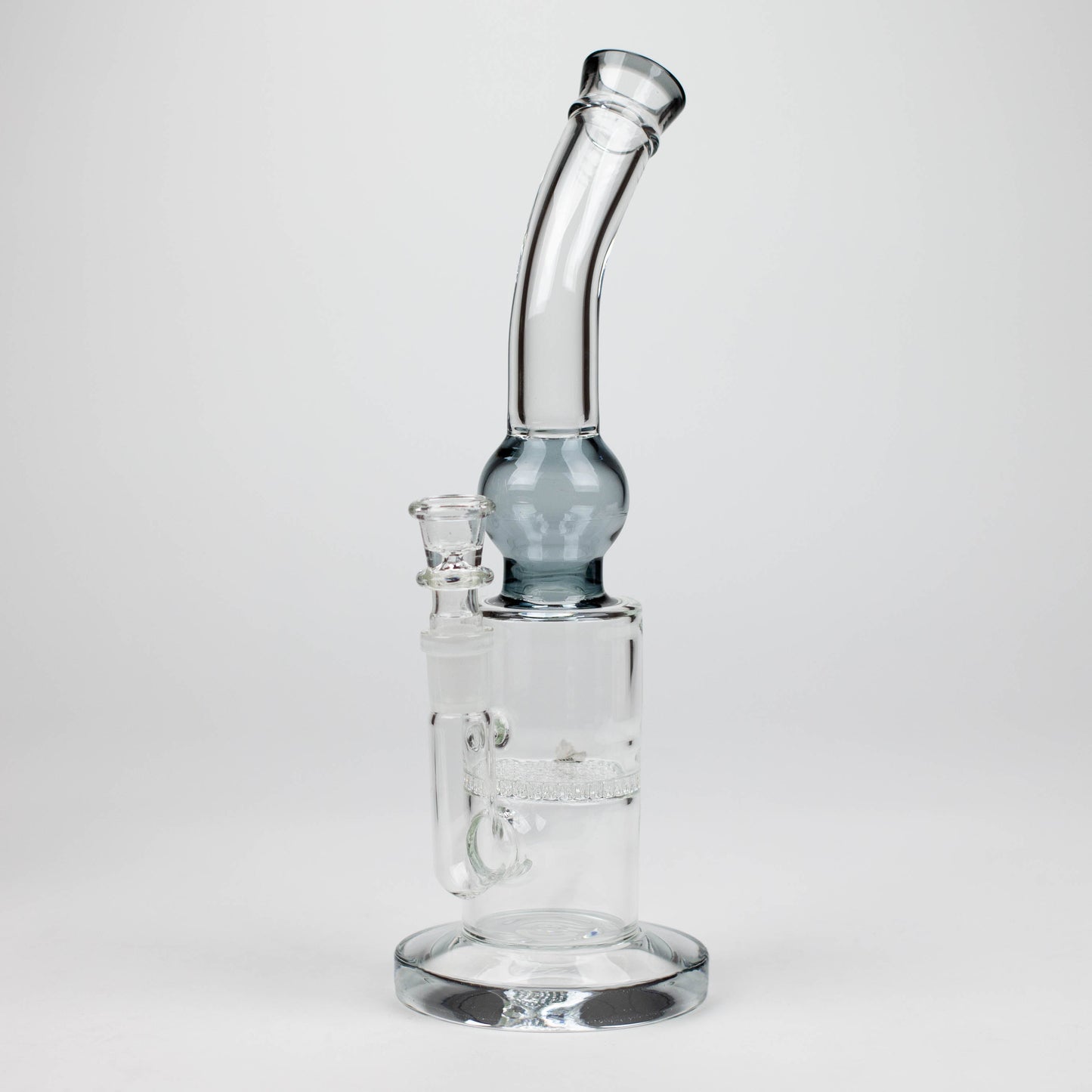11" Color accented glass bong with honeycomb diffuser-Assorted