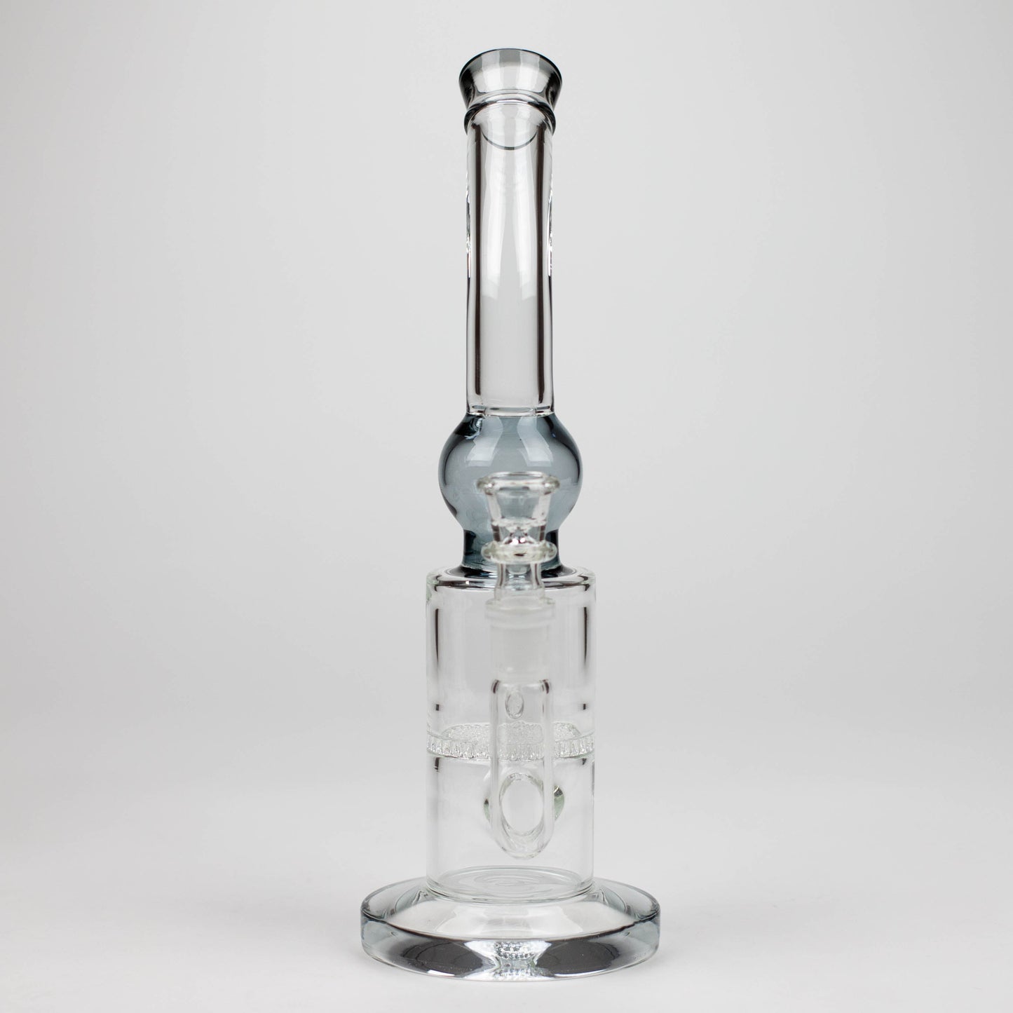 11" Color accented glass bong with honeycomb diffuser-Assorted