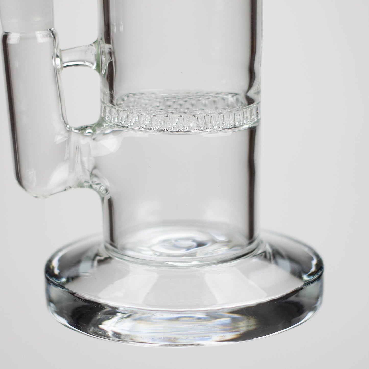 11" Color accented glass bong with honeycomb diffuser-Assorted