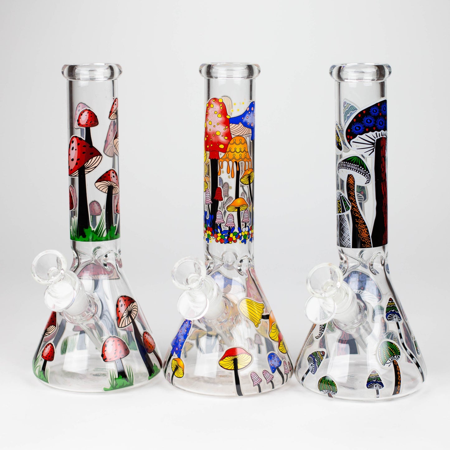 10" Glow in the dark Glass Bong With Mushroom Design_0