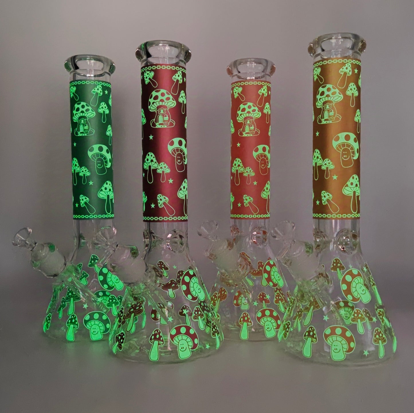 14" 7mm Mushroom Glow in the dark Bong_3