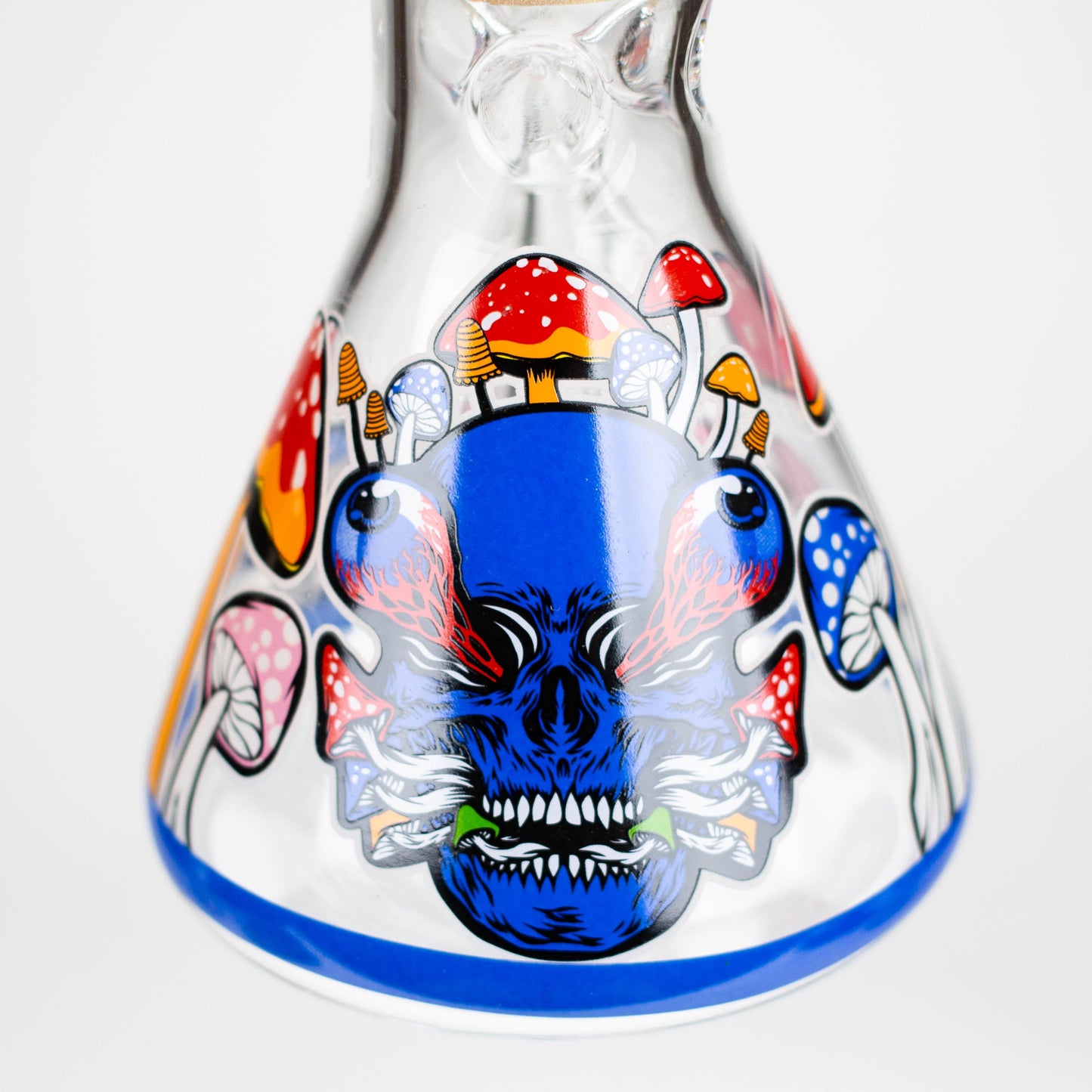 10" Glow in the dark Glass Bong With Mushroom Skull Design_11