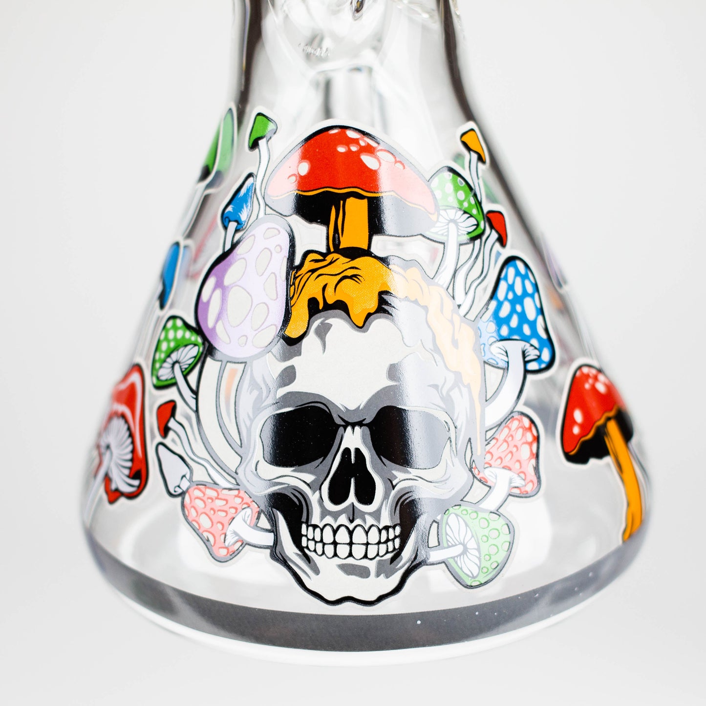10" Glow in the dark Glass Bong With Mushroom Skull Design_6