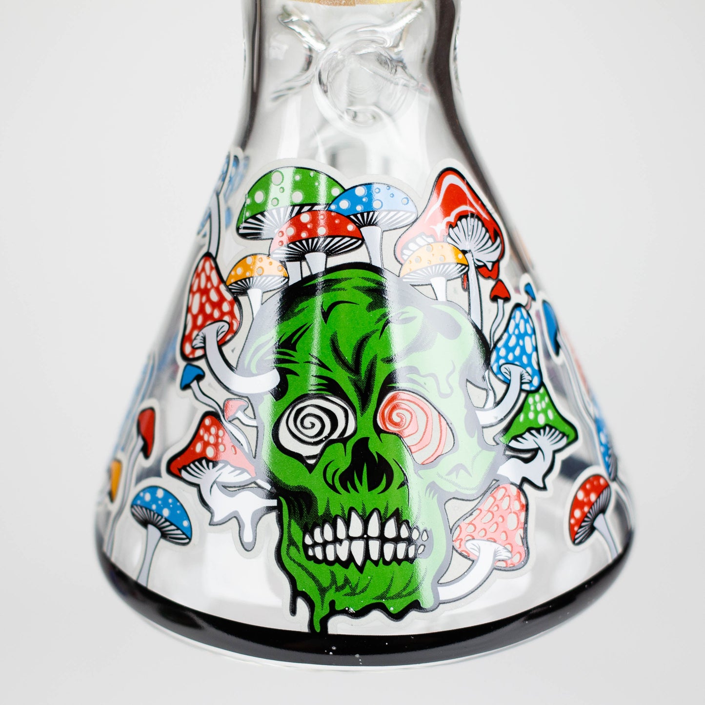 10" Glow in the dark Glass Bong With Mushroom Skull Design_13