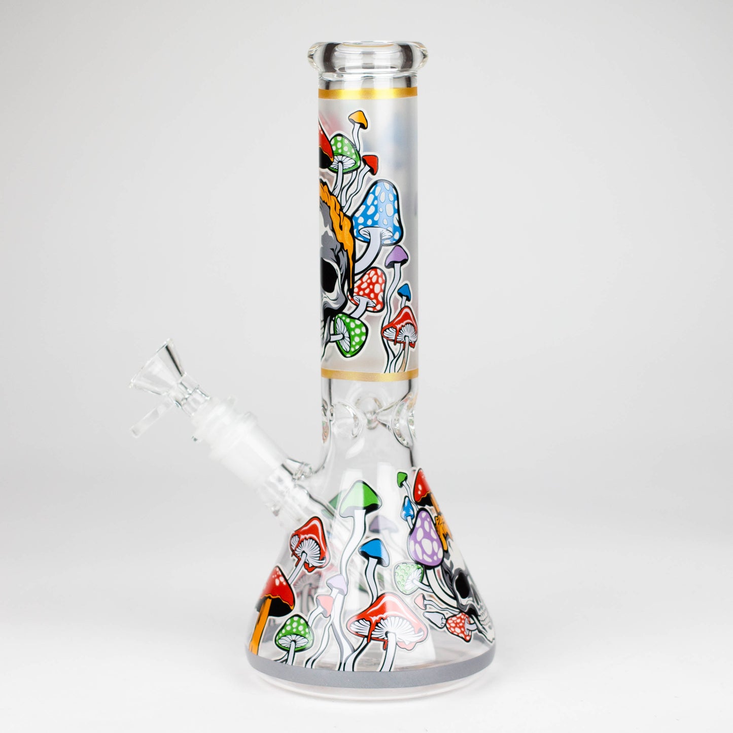 10" Glow in the dark Glass Bong With Mushroom Skull Design_1