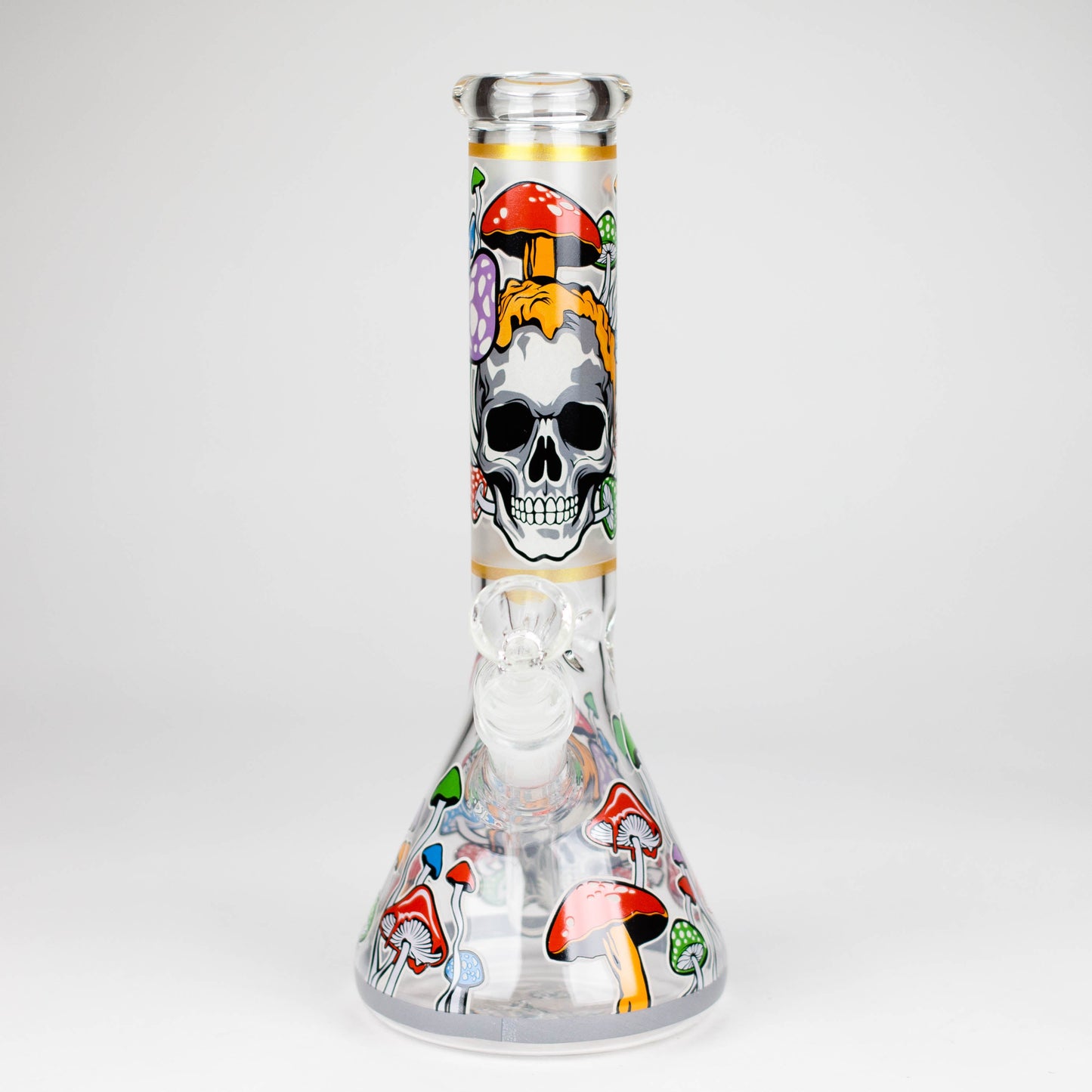 10" Glow in the dark Glass Bong With Mushroom Skull Design_8