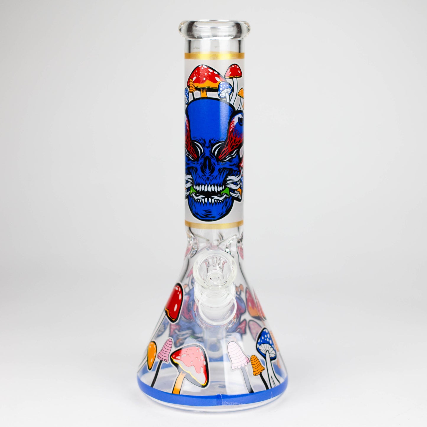 10" Glow in the dark Glass Bong With Mushroom Skull Design_10