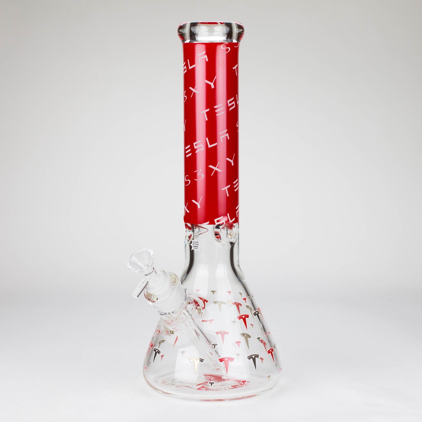 TSLA Glow in the Dark 14" 9 mm glass bong