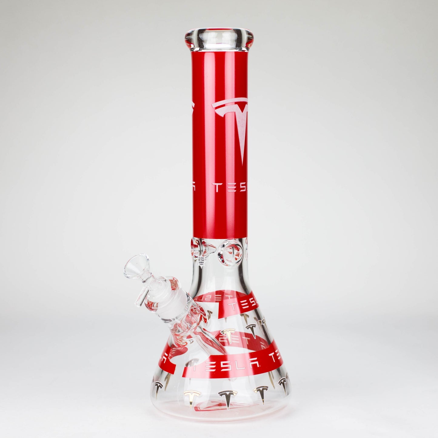 TSLA Glow in the Dark 14" 9 mm glass bong