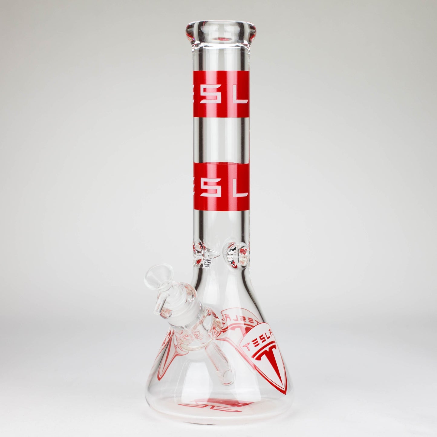 TSLA Glow in the Dark 14" 9 mm glass bong