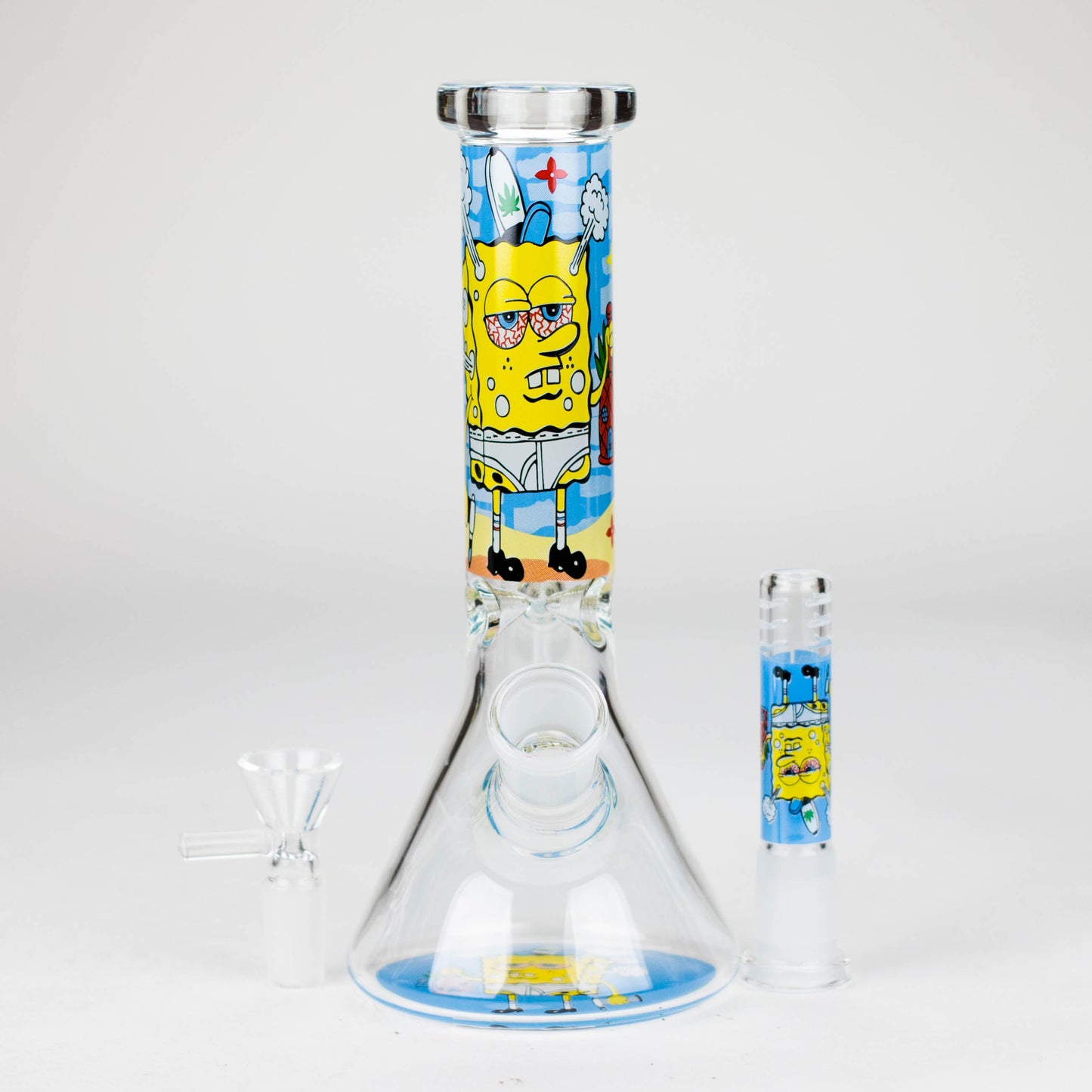 7.5" 4mm Cartoon Design Beaker Bong
