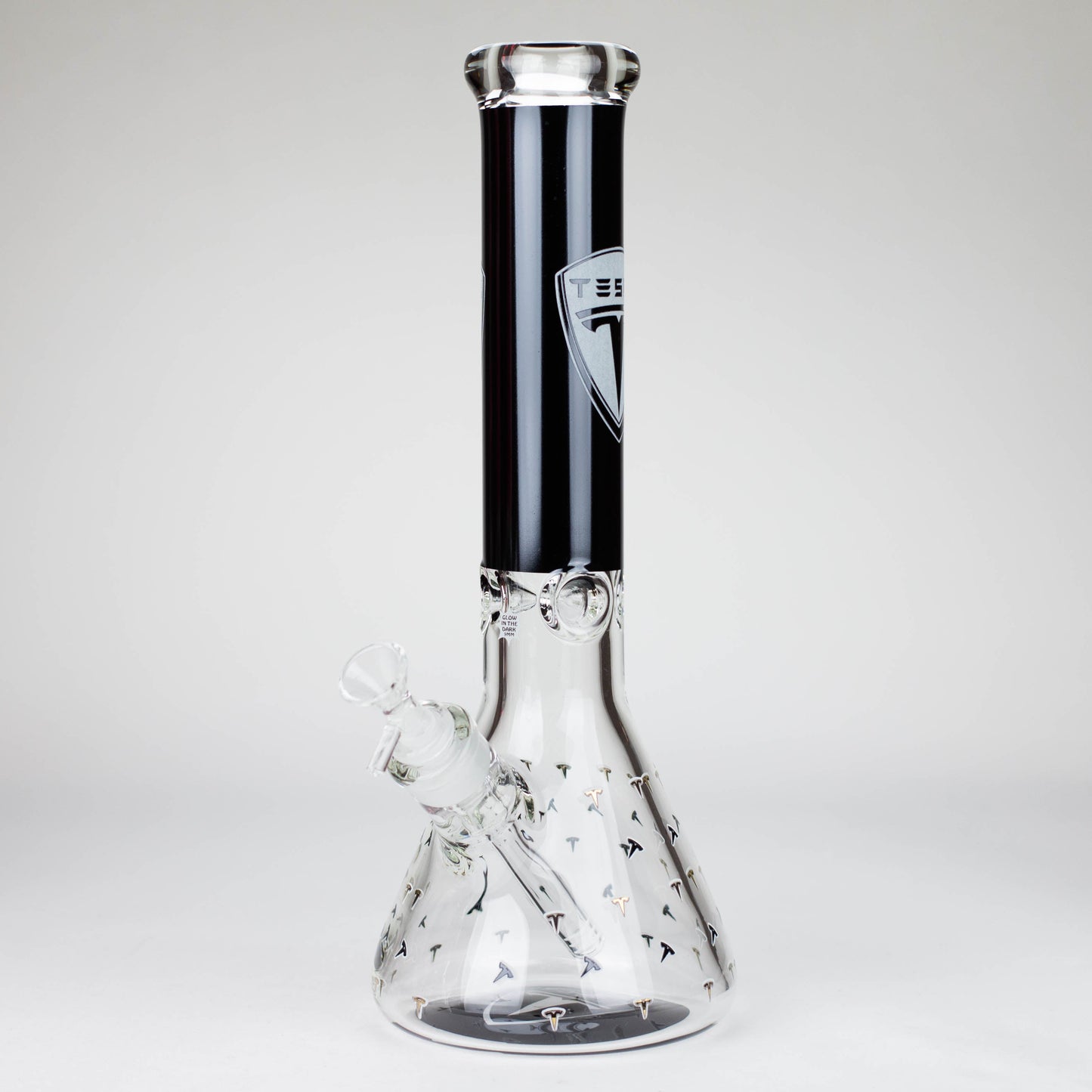 TSLA Glow in the Dark 14" 9 mm glass bong