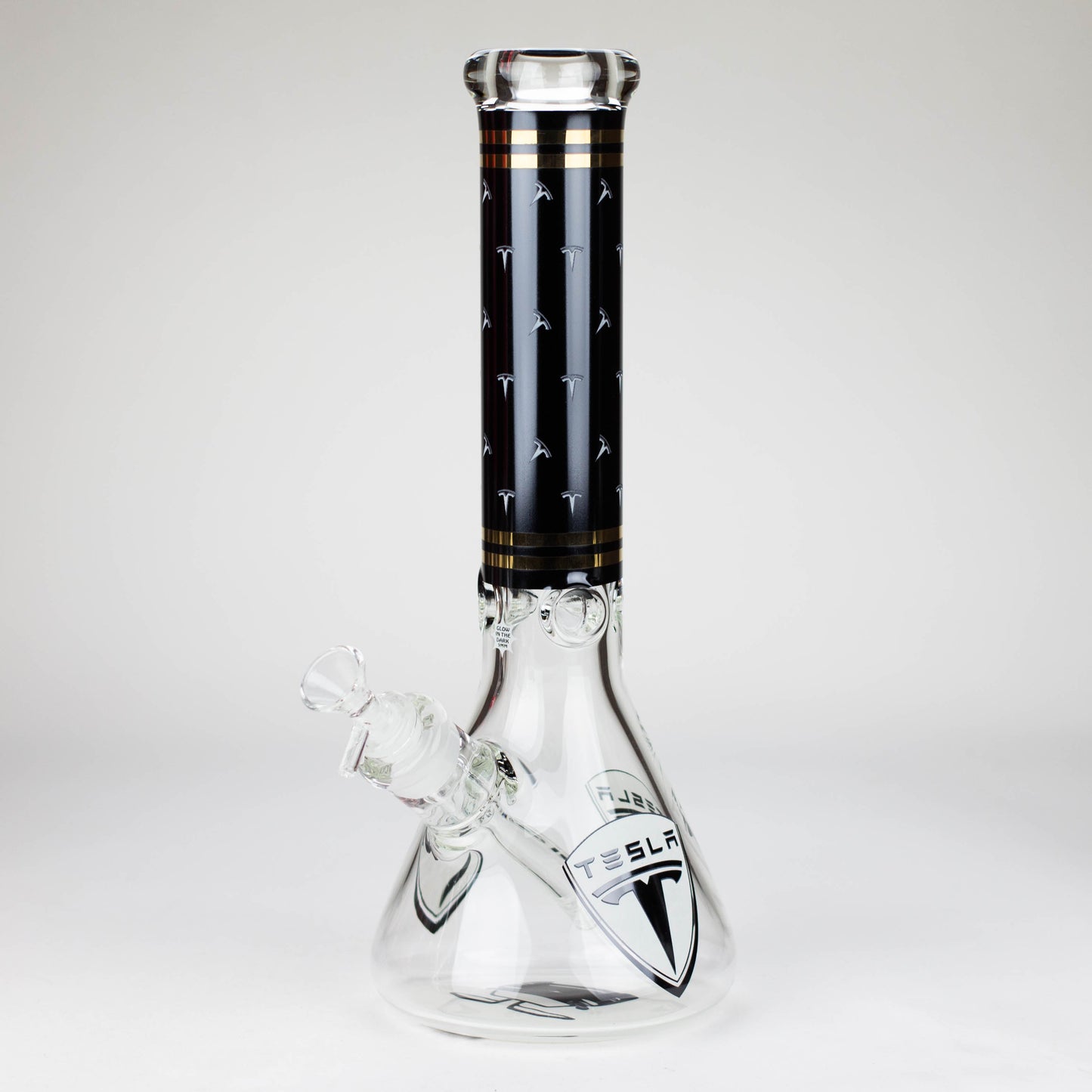 TSLA Glow in the Dark 14" 9 mm glass bong