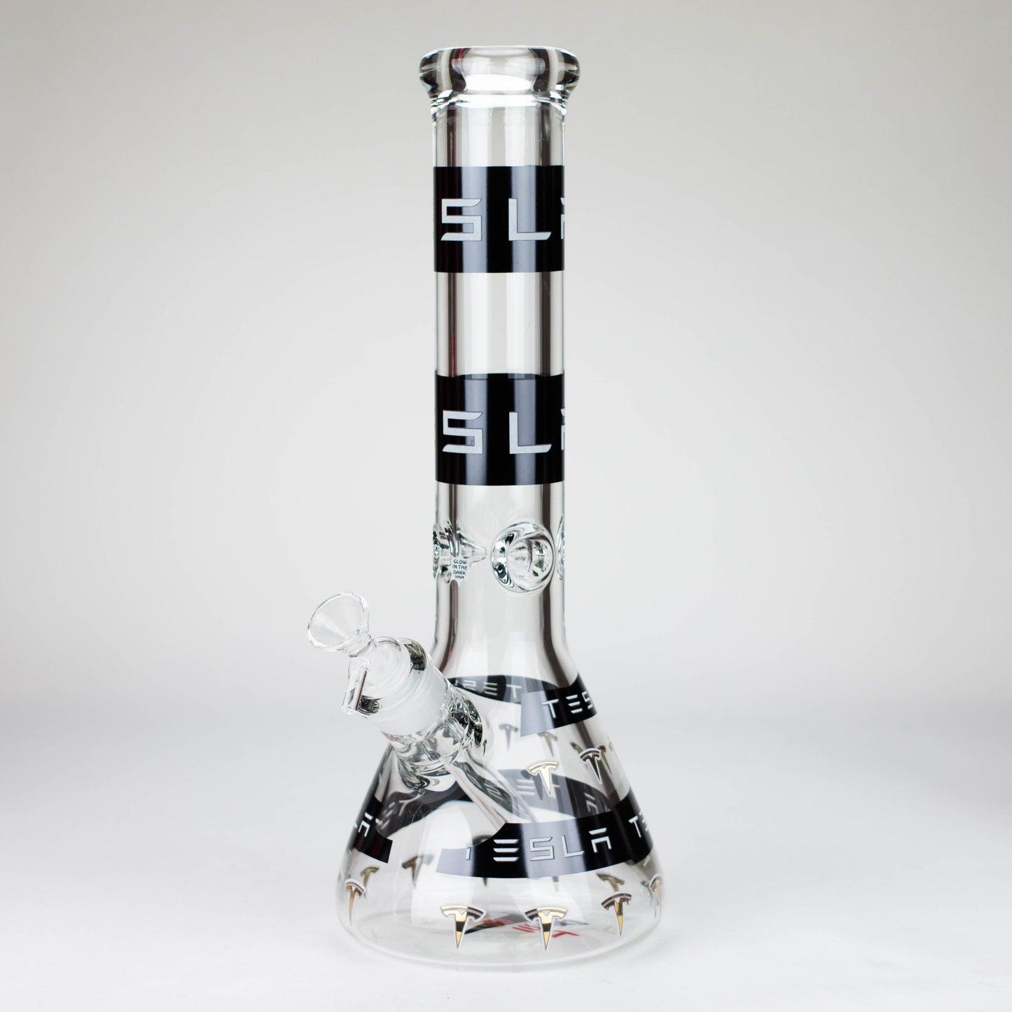 TSLA Glow in the Dark 14" 9 mm glass bong