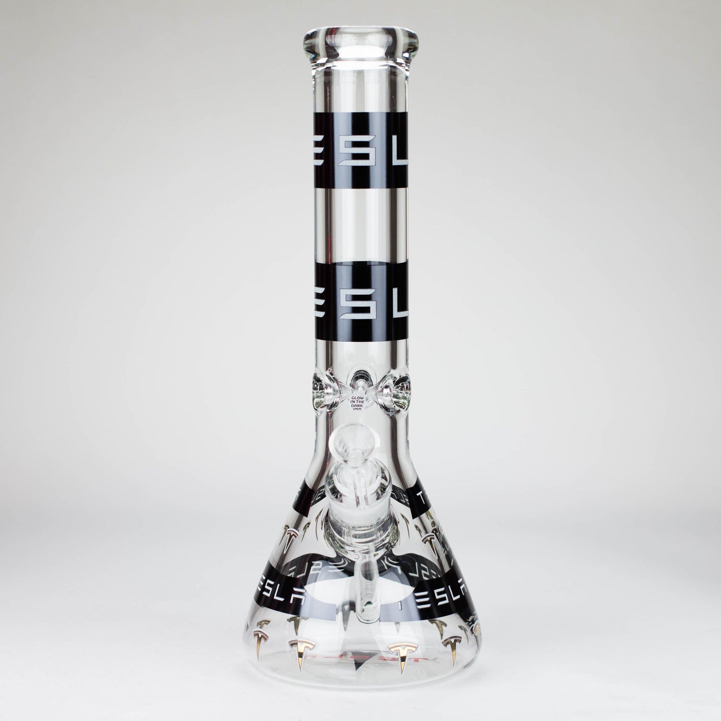 TSLA Glow in the Dark 14" 9 mm glass bong