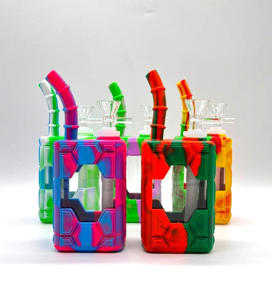 7" Silicone Juice Box bong-Assorted Color
