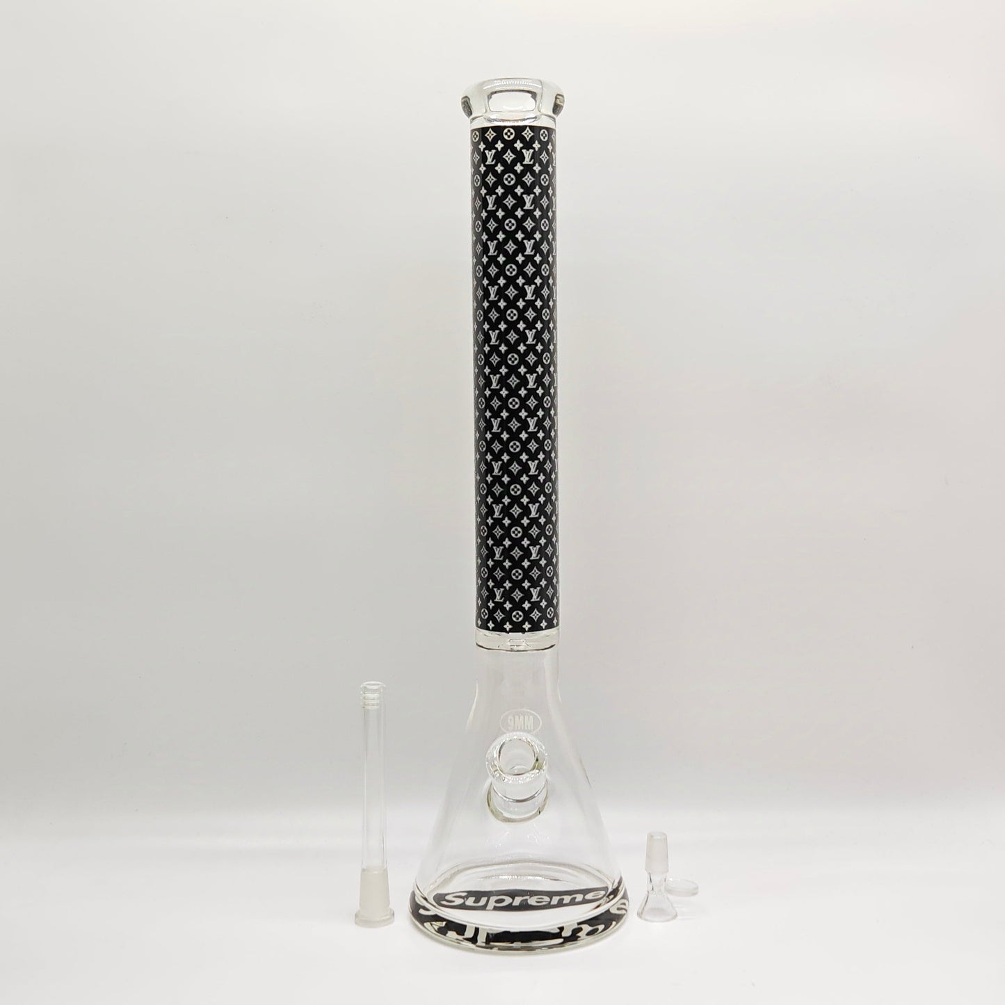 20" Stylish Designed 9mm Glow in the dark Glass Bong