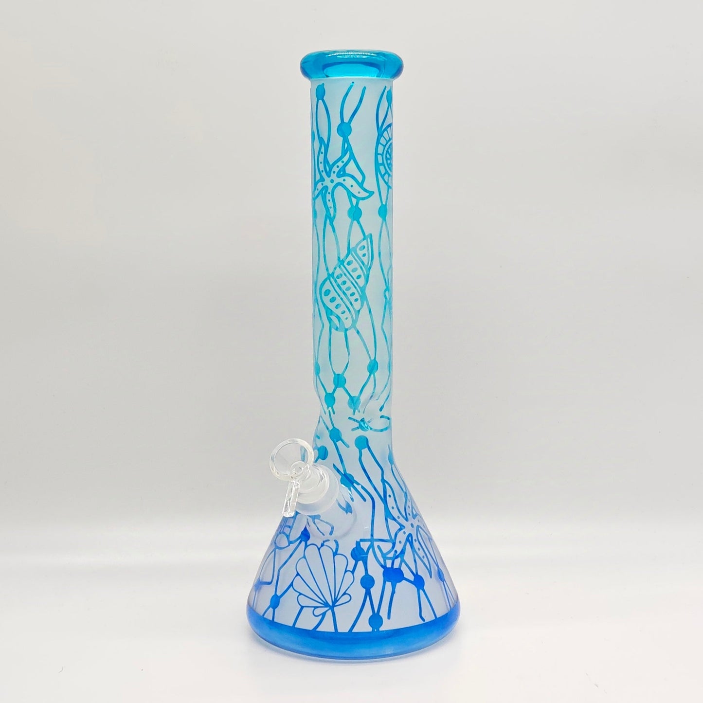 14" 5mm Abstract Design Beaker Glass Bong