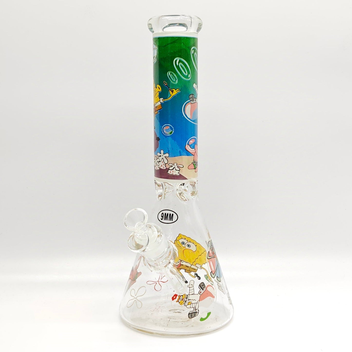 14" 9mm Cartoon Beaker Glass Bong