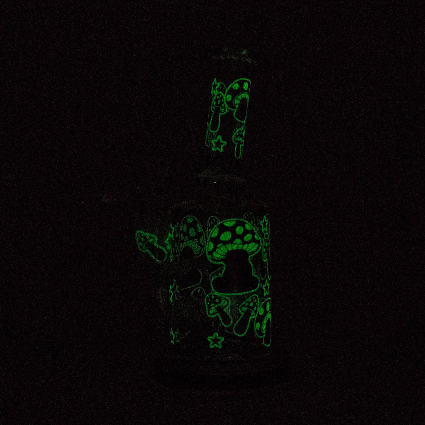 7" Color accented Glass Bong With Perc- Mushroom Design_6