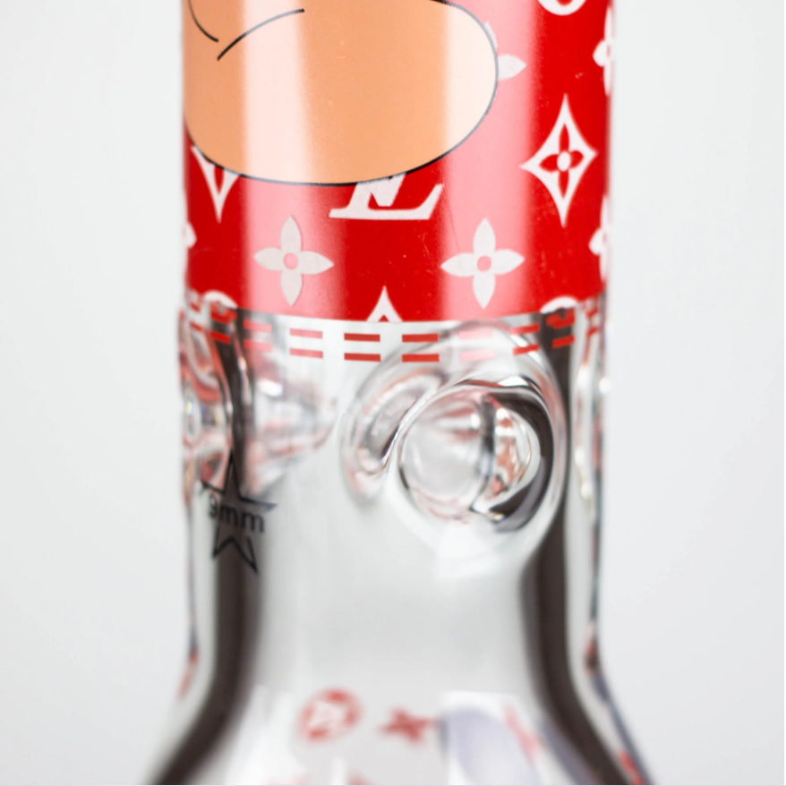 14" Cartoon Glow 9 mm glass bong