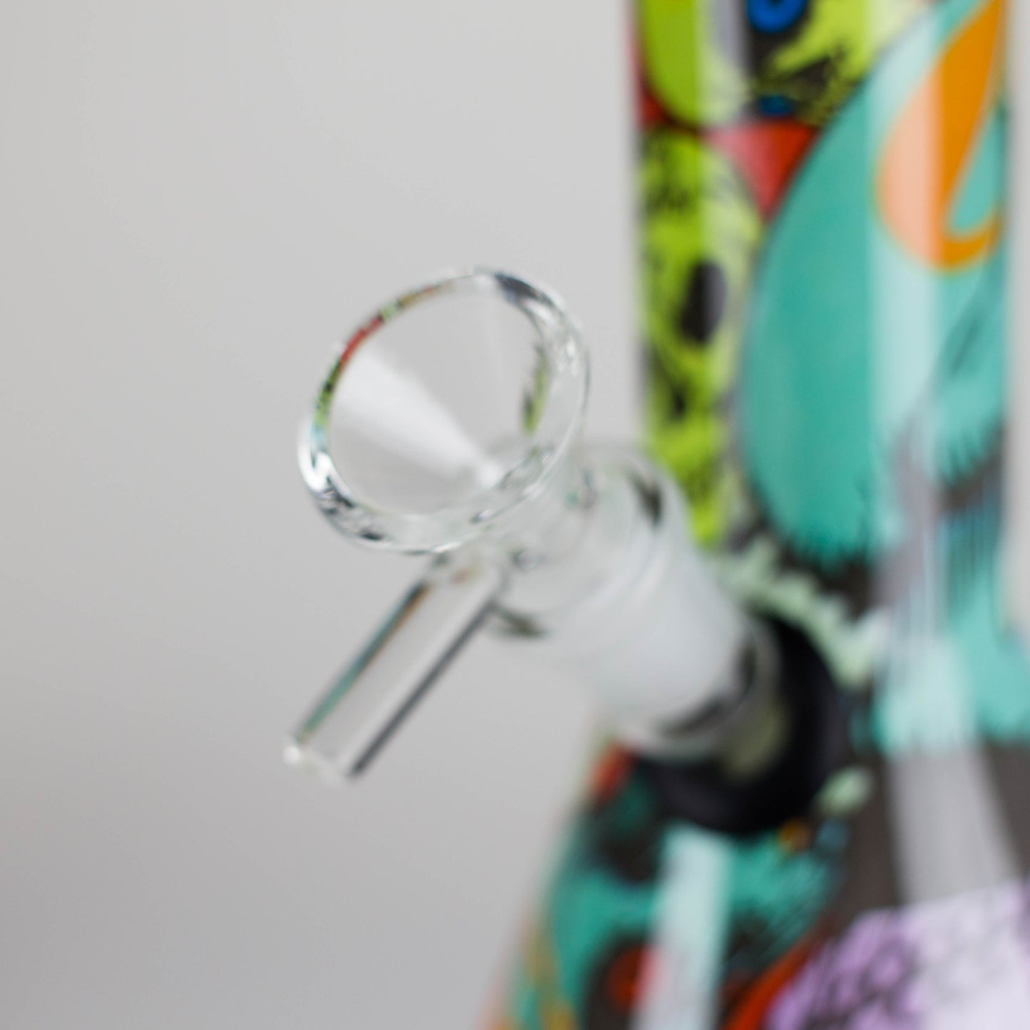 8" Glass Bong Multi Color Long Neck Flask Round Shaped