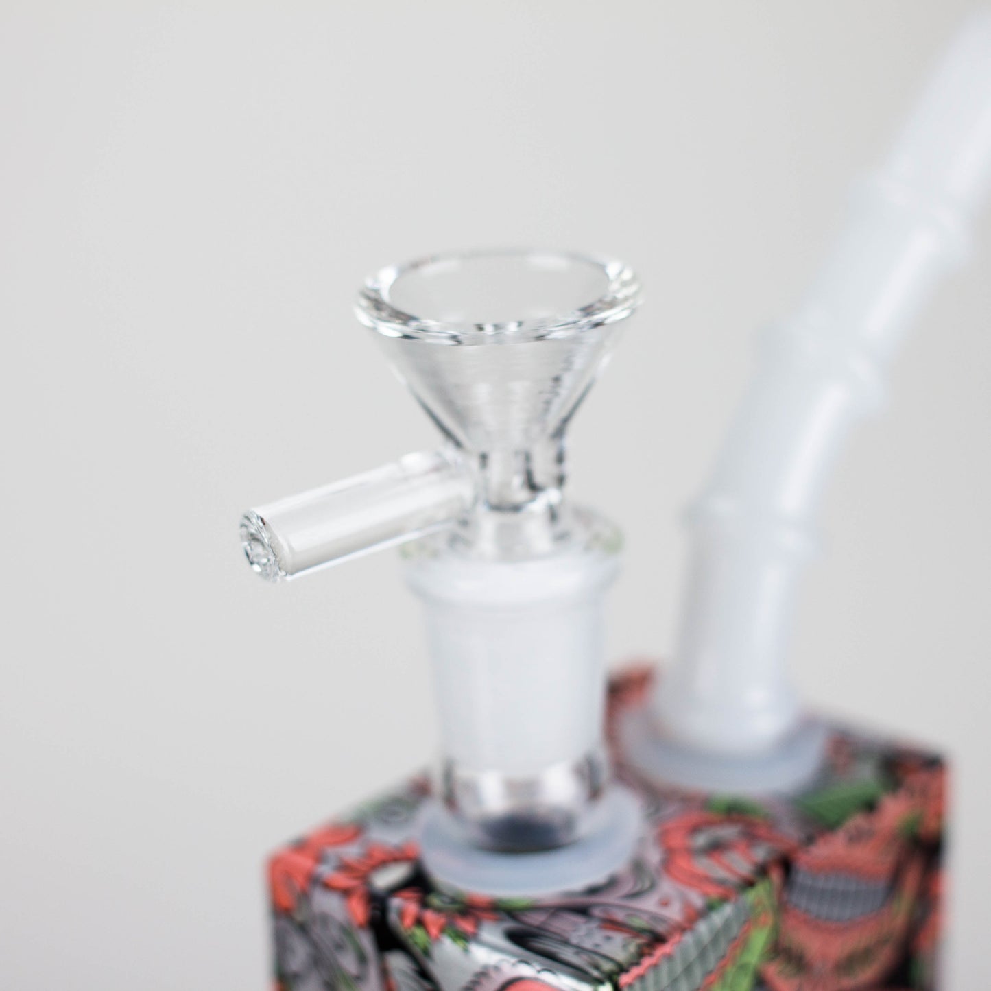 7" Glass Mini Bong Orange Skull Color Printed