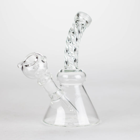 6" bent neck Twist glass bong with diffuser