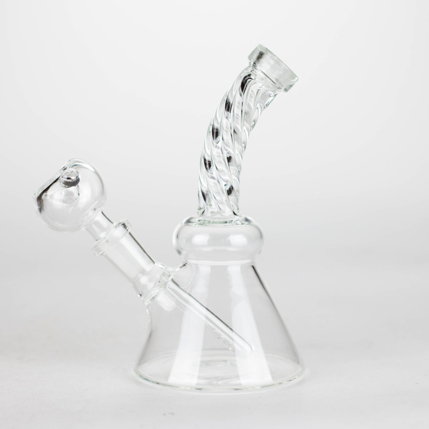 6" bent neck Twist glass bong with diffuser