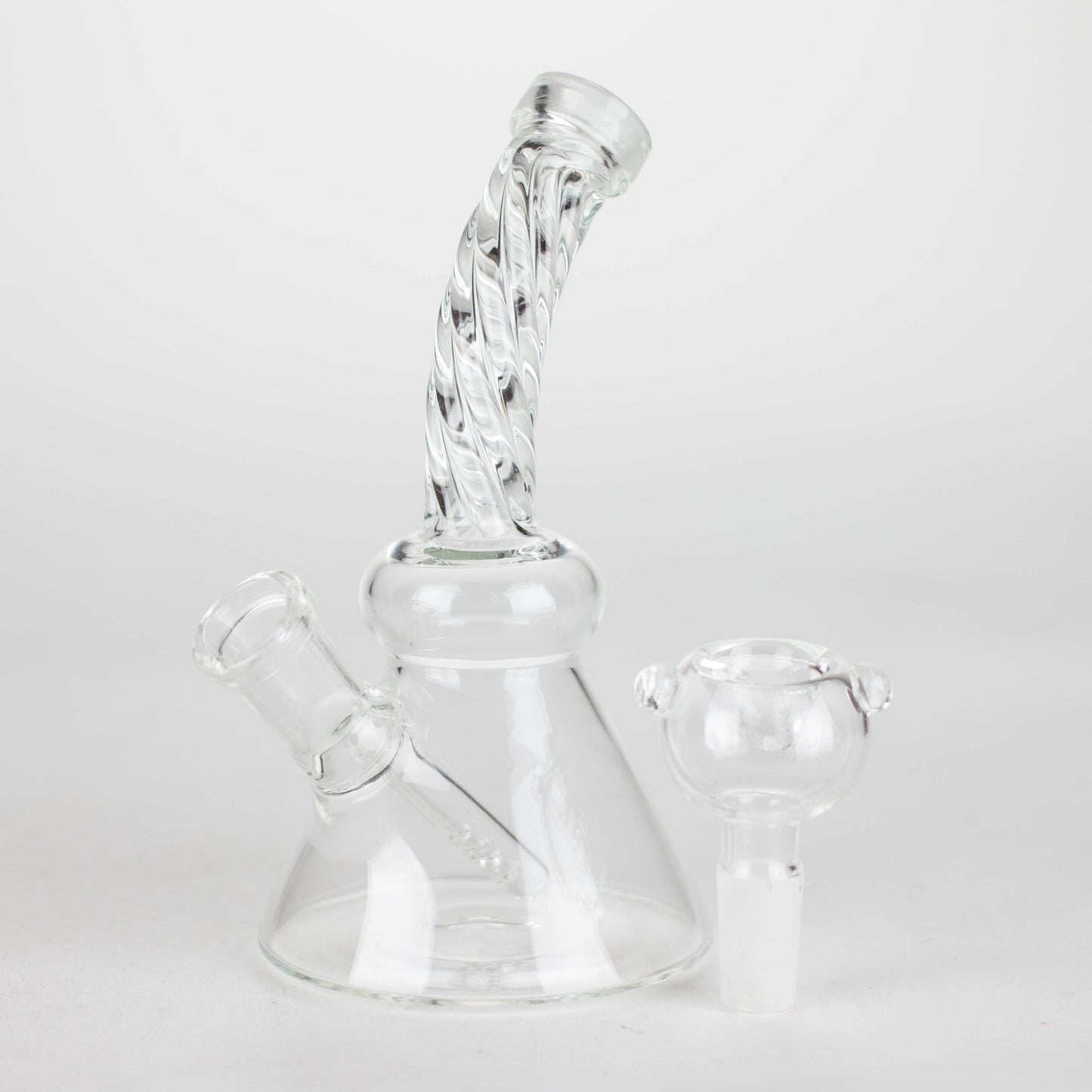 6" bent neck Twist glass bong with diffuser