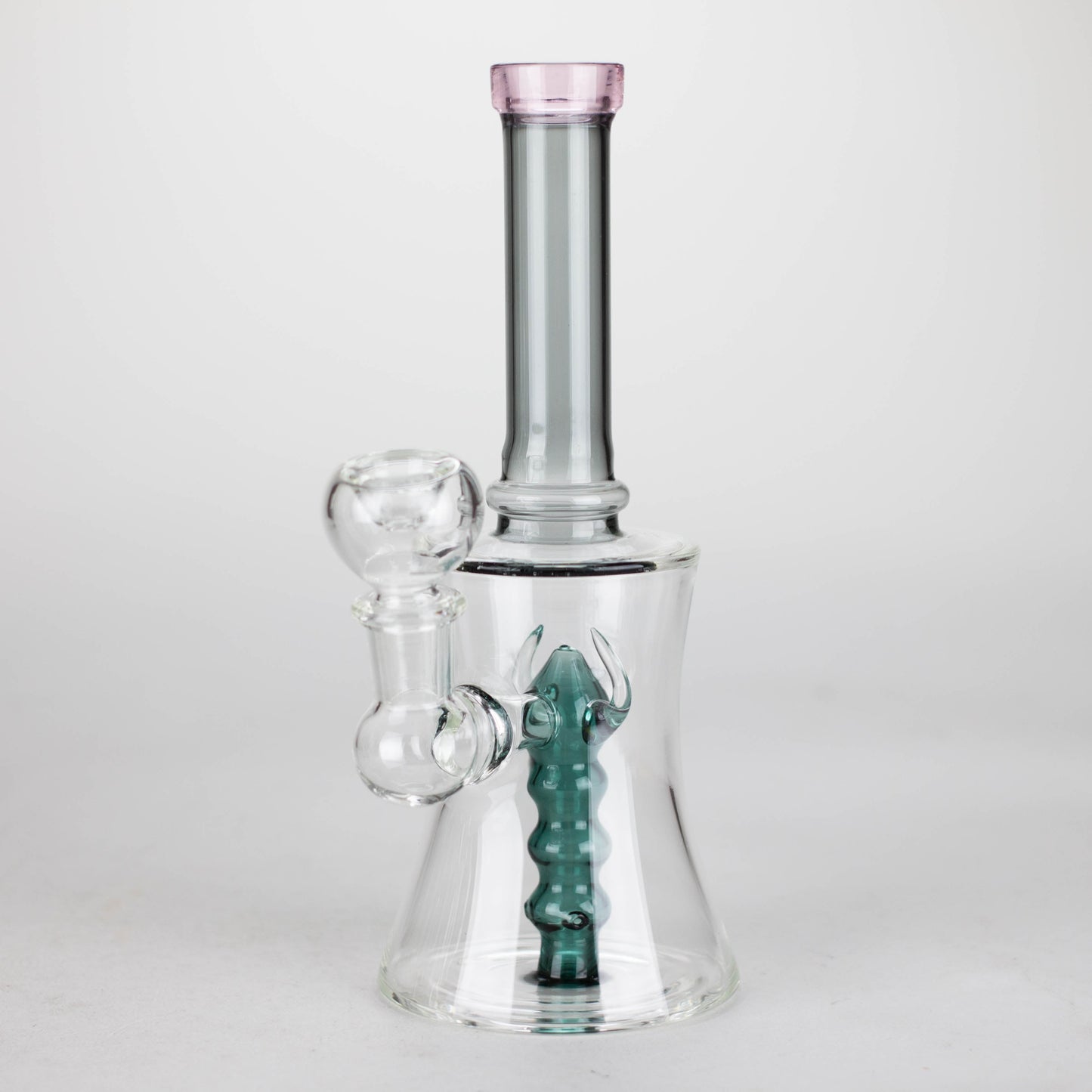 8" Assorted color tube glass bong with caterpilar diffuser