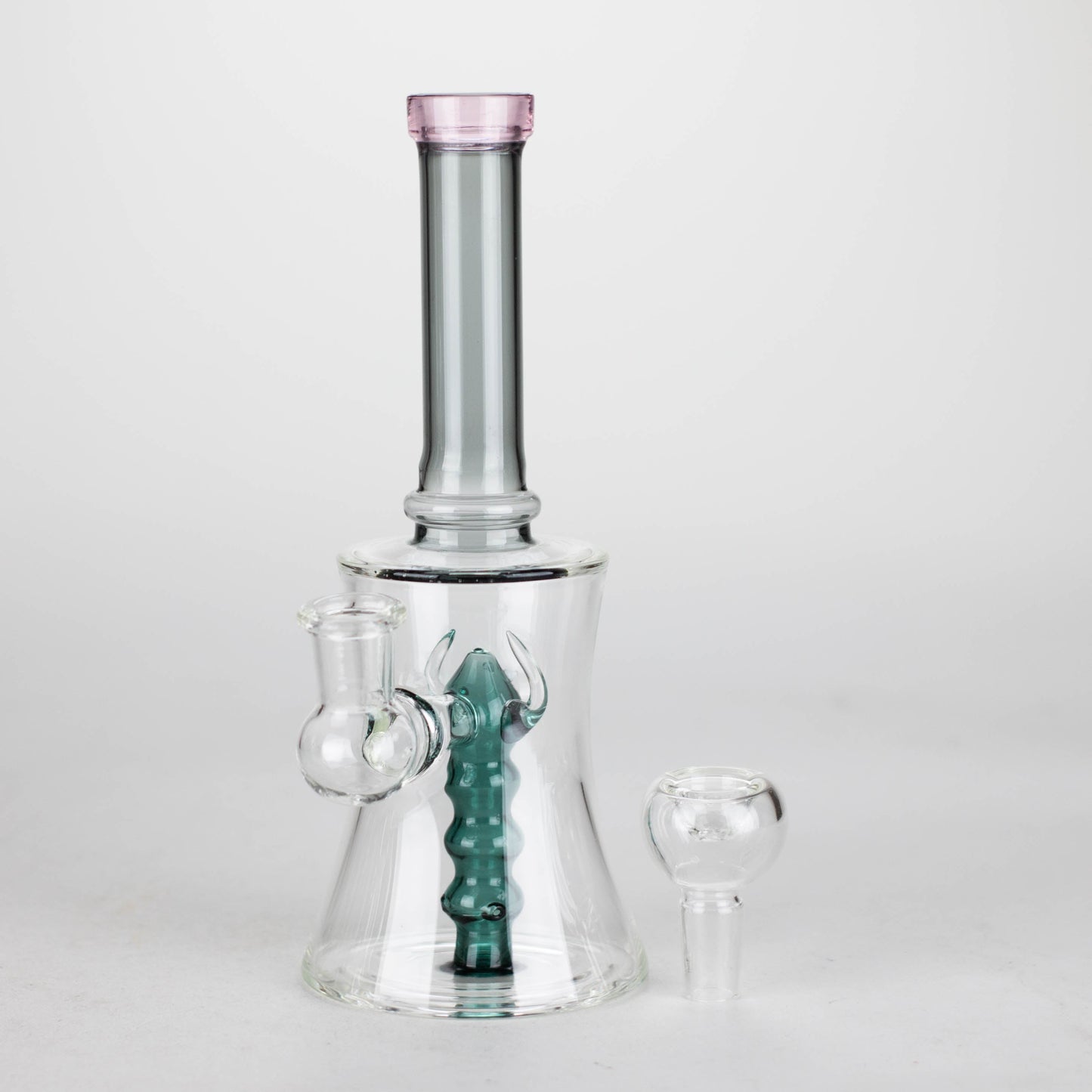 8" Assorted color tube glass bong with caterpilar diffuser