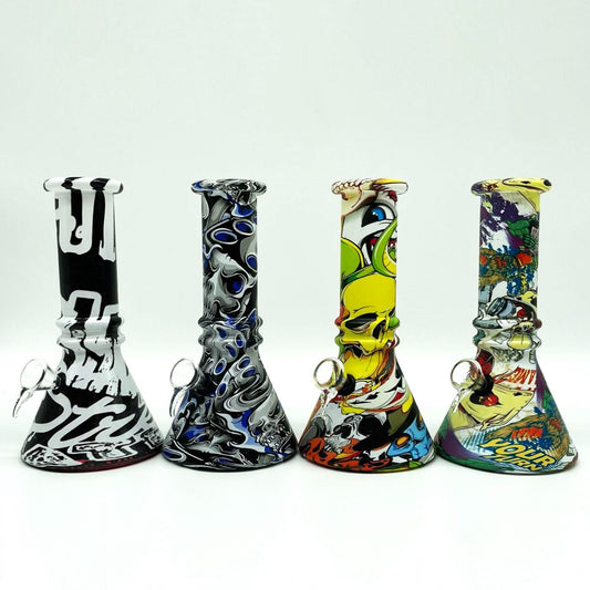 6" Multicolor Mini soft glass water bong Assorted Designs