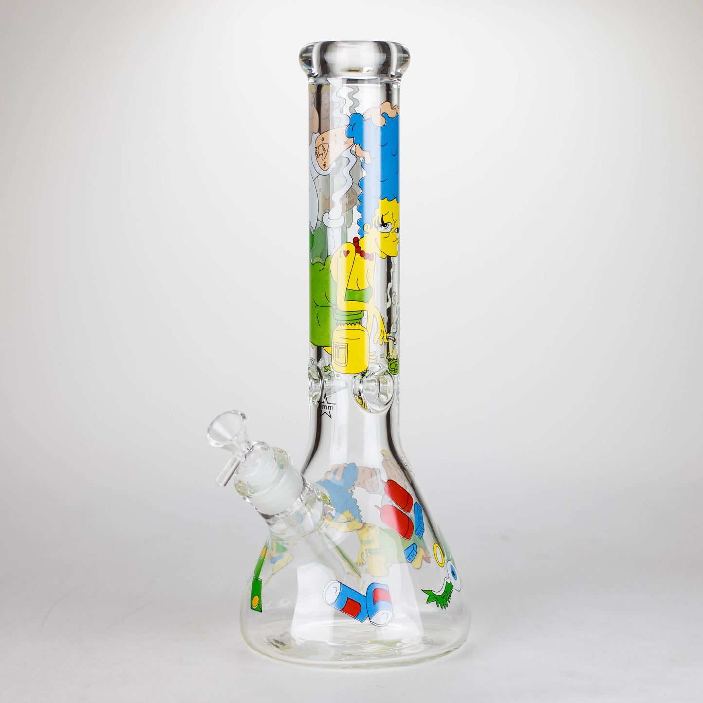 14" Yellow Family Cartoon 9 mm glass bongs