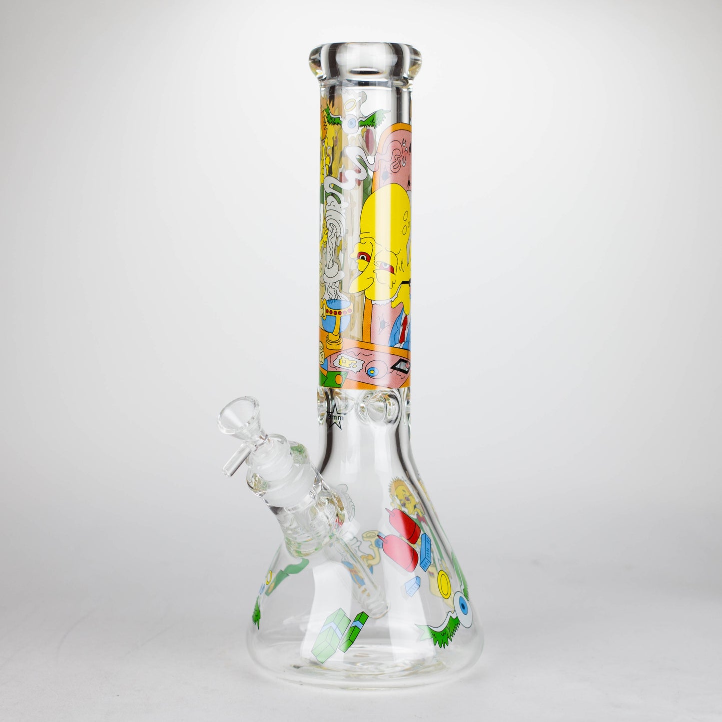 14" Yellow Family Cartoon 9 mm glass bongs