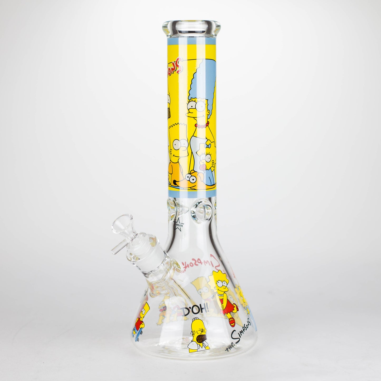 14" Yellow Family Cartoon 9 mm glass bongs