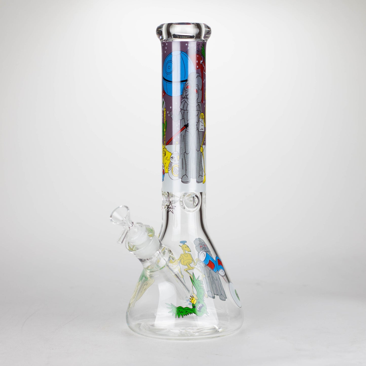 14" Yellow Family Cartoon 9 mm glass bongs