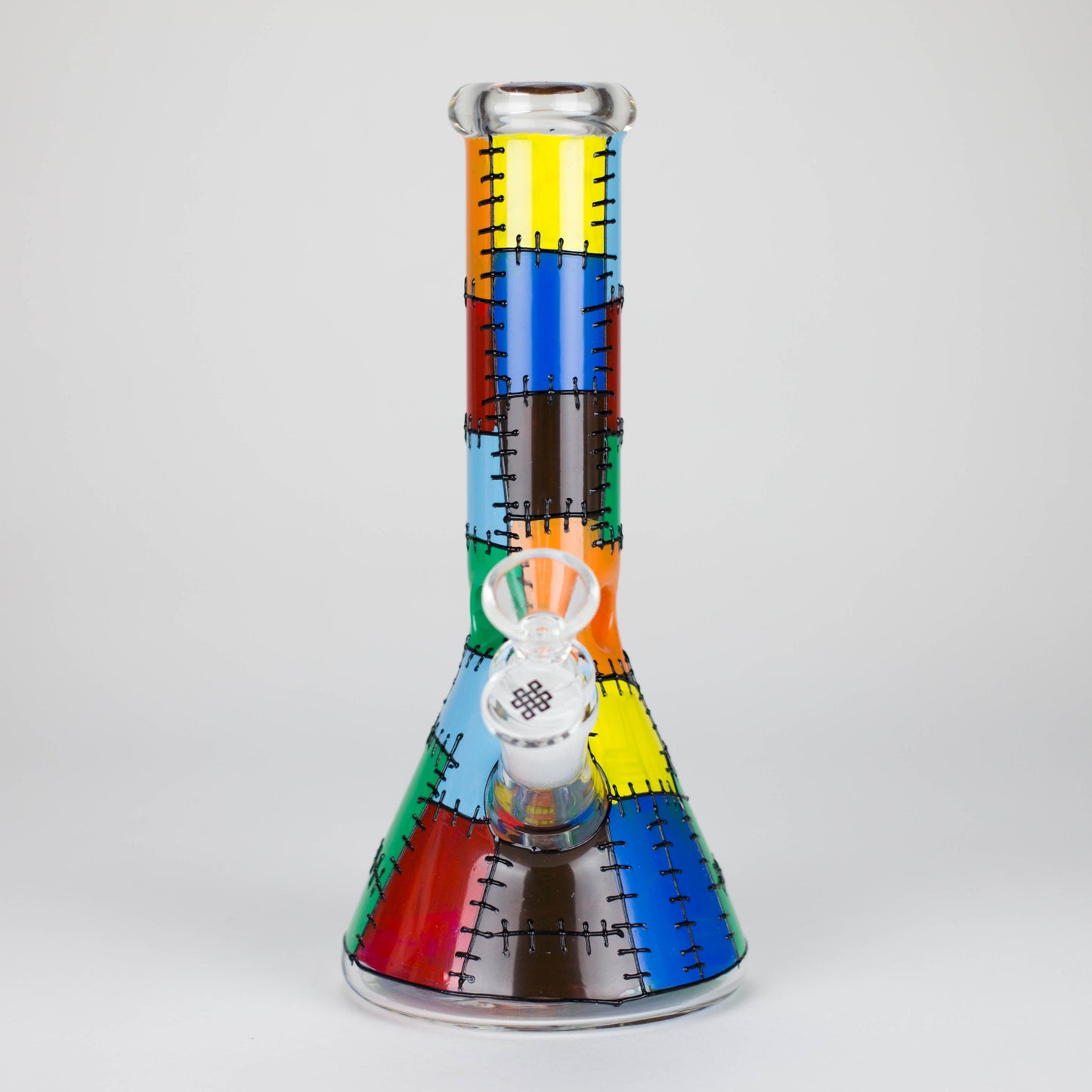 Karma | 9" Beaker Stitched Up Design Glass Bong
