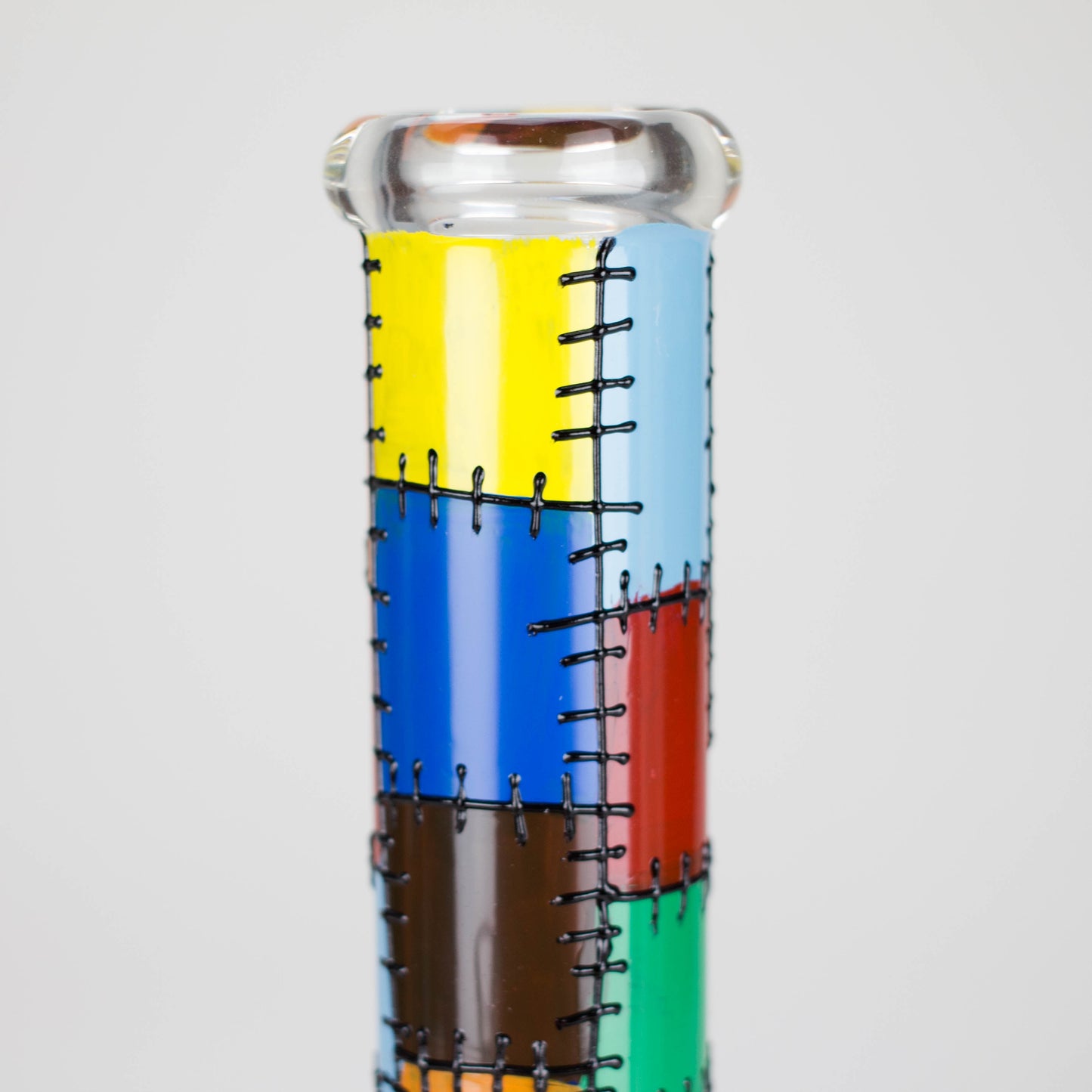 Karma | 9" Beaker Stitched Up Design Glass Bong