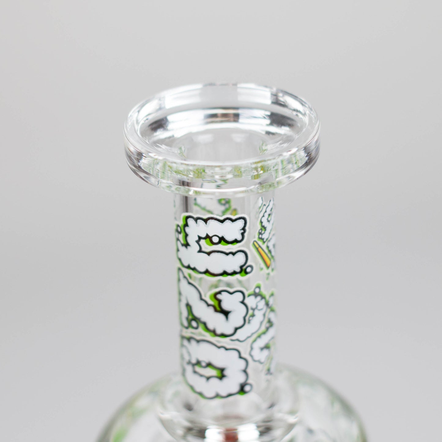 7" Color accented Glass Bong With Perc- 420 Special Edition