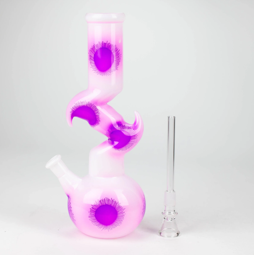 9.5" Flower Designed Bong - Assorted Color